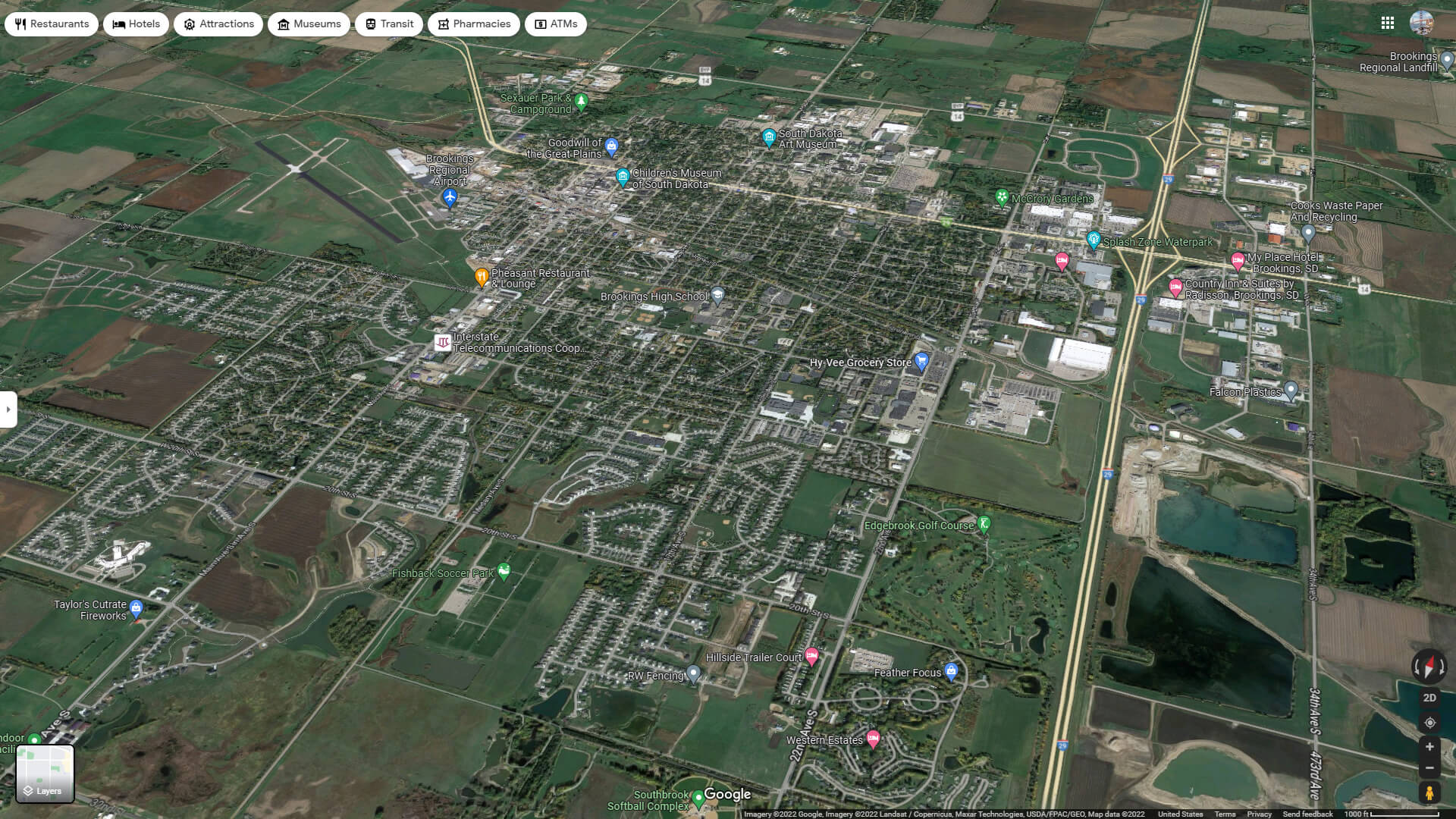 Brookings Aerial Map South Dakota